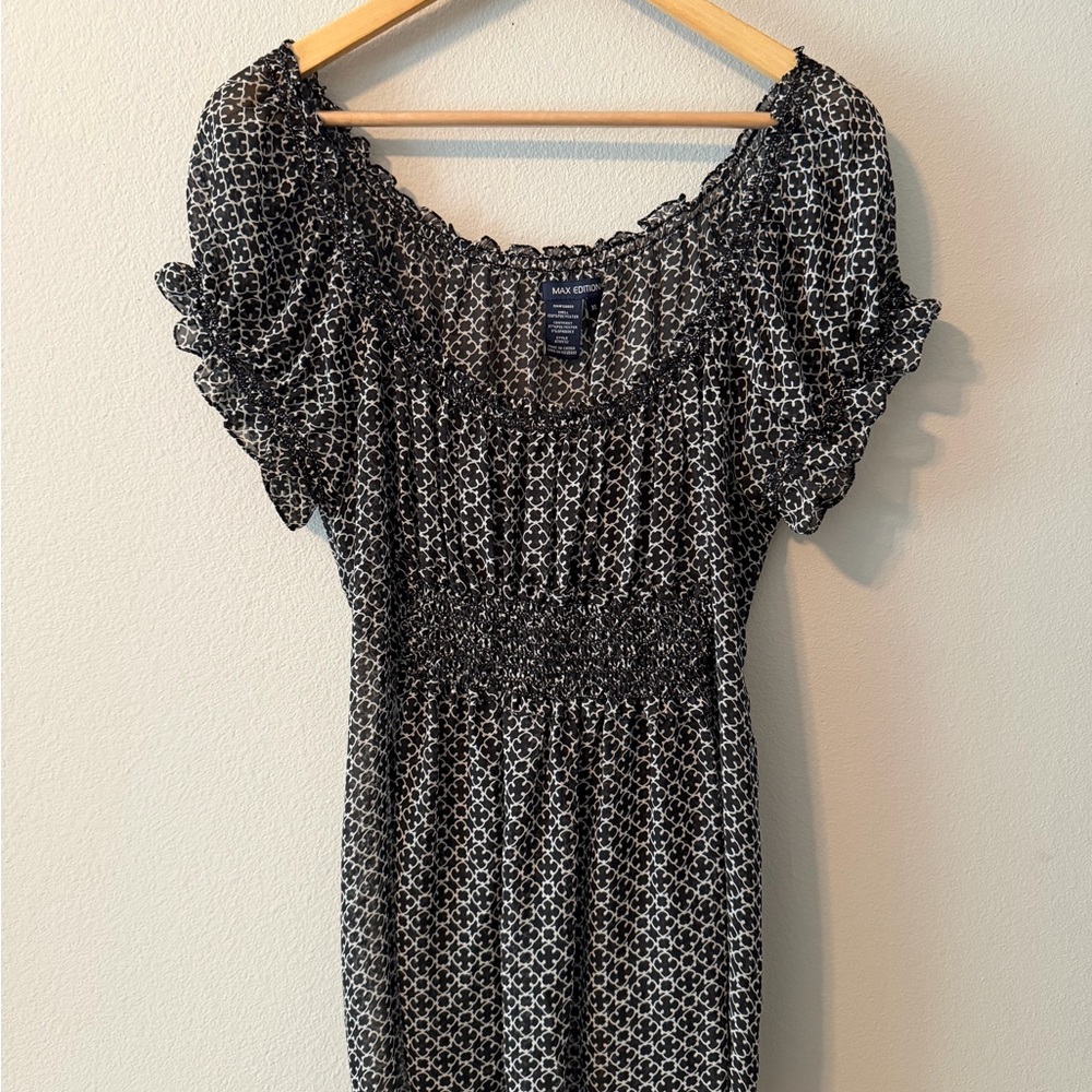 Max Edition Black and White Patterned Blouse